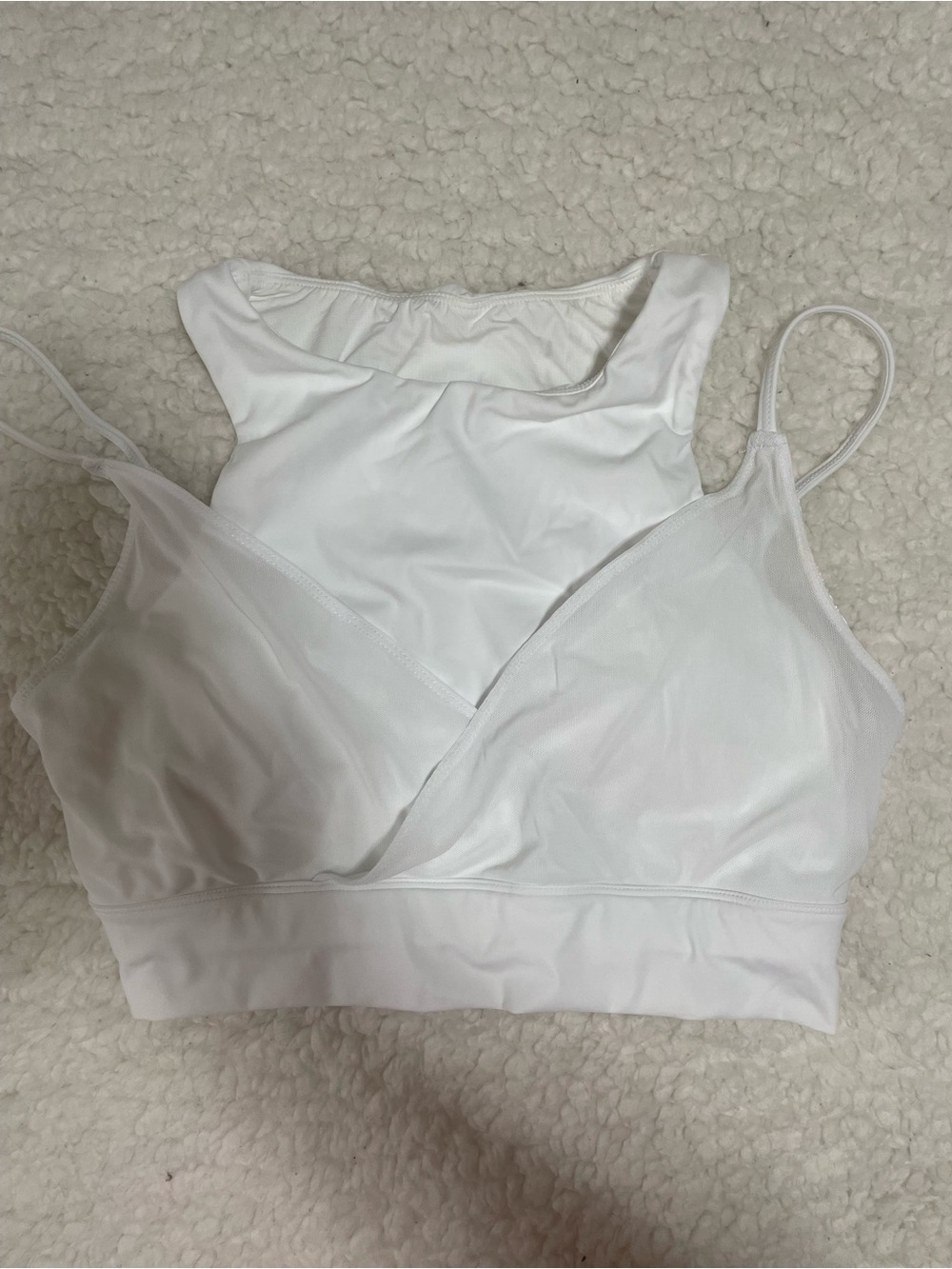 HALARA White Wrap Front Strappy Sports Bra nwot